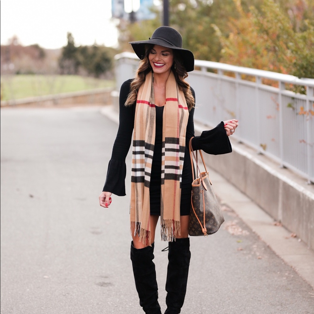 Black bell sleeve sweater dress!
